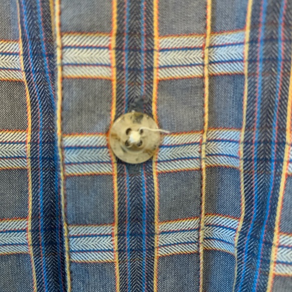 ROAD Blue & Orange Checkered Button Up - Picture 3 of 5